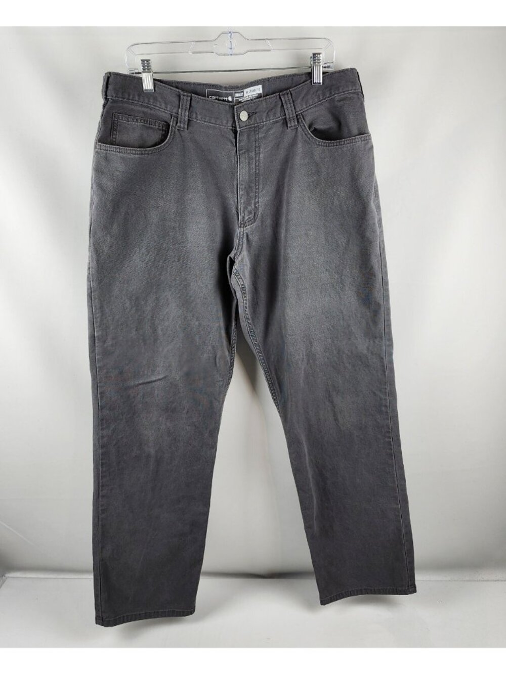 Carhartt Pants Mens 36x31 Gray Dungaree Rugged Flex Relaxed Fit 5-Pocket Work